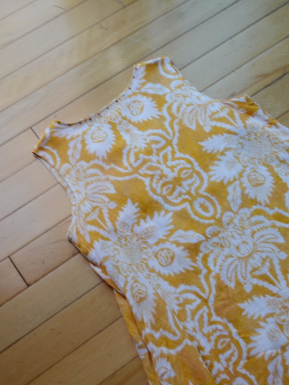 Marigold Lane Yellow Printed Casual Dress Size L - Picture 10 of 11